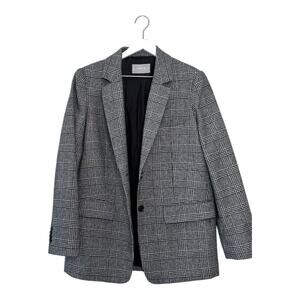 Everlane Gray Wool Houndstooth Oversized Blazer Size 4